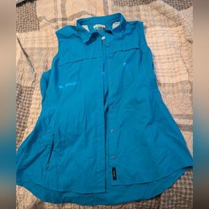 Magellan Blue Button Up Tank